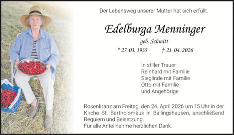 Der Lebensweg unserer Mutter hat sich erf&uuml;llt