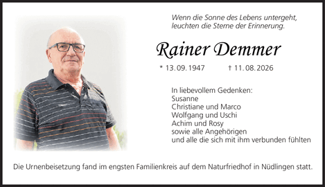 Wenn die Sonne des Lebens untergeht