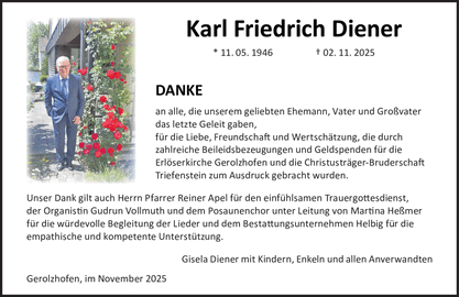 Karl Friedrich Diener * 11