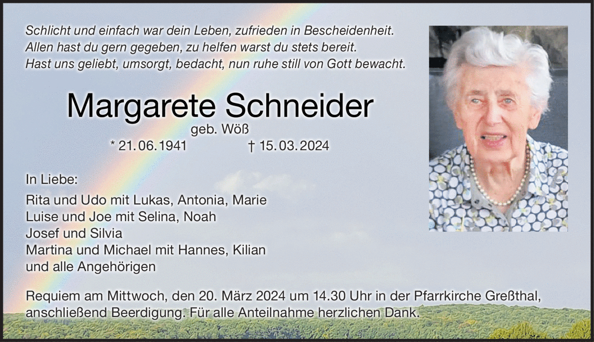Schlicht und einfach war dein Leben