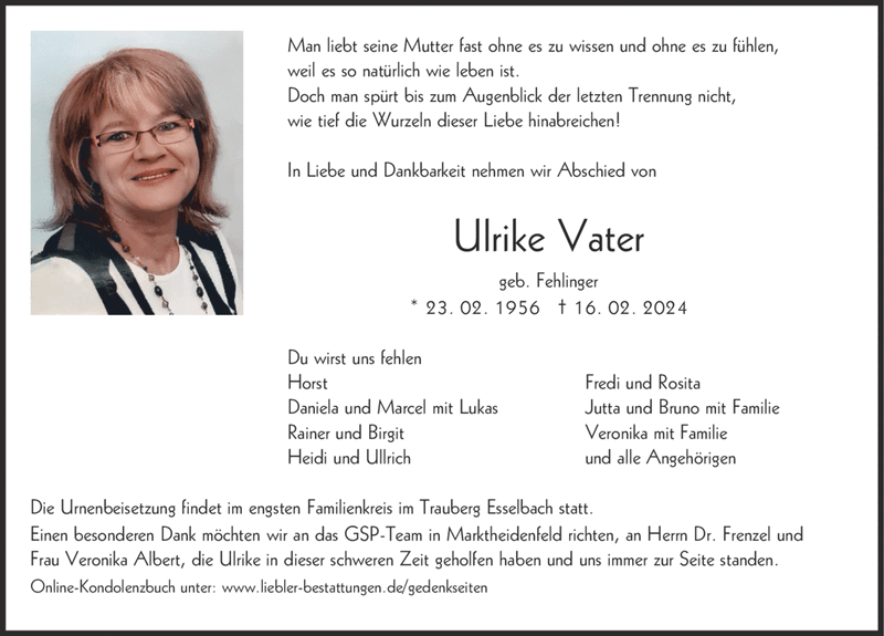 Man liebt seine Mutter fast ohne es zu wissen und ohne es zu fühlen