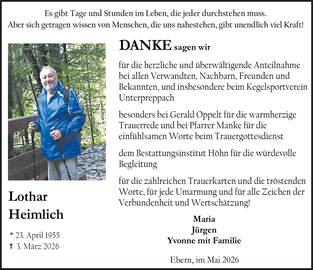 Es gibt Tage und Stunden im Leben